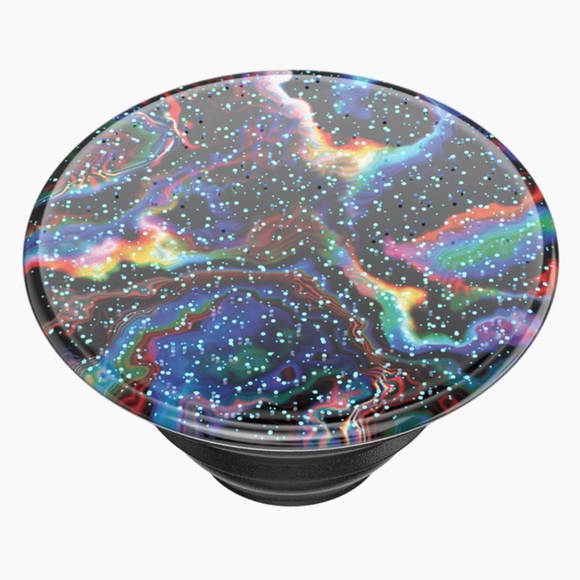 POPSOCKET Universal Galaxy Glitter Rainbow Void PopGrip Phone Stand - Picture 7 of 15